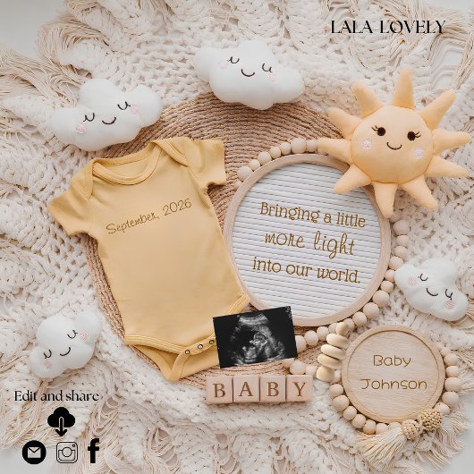 Little  Sunshine pregnancy announcement card 案内状
