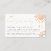 Little Sunshine rainbow Sun赤ちゃんシャワー用の本 エンクロージャーカード (正面)