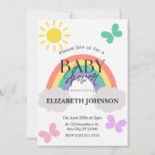 Little Sunshine & Rainbows Baby Shower Invitation 招待状 (正面)