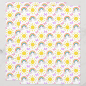 Little Sunshine & Rainbows Scrapbook Paper (正面/裏面)