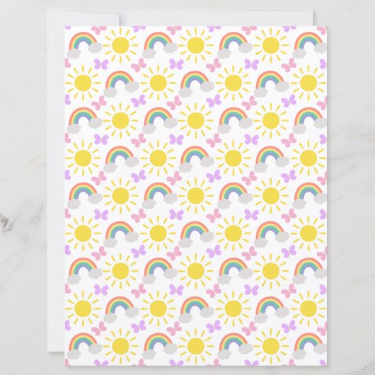  Little Sunshine & Rainbows Scrapbook Paper (裏面)