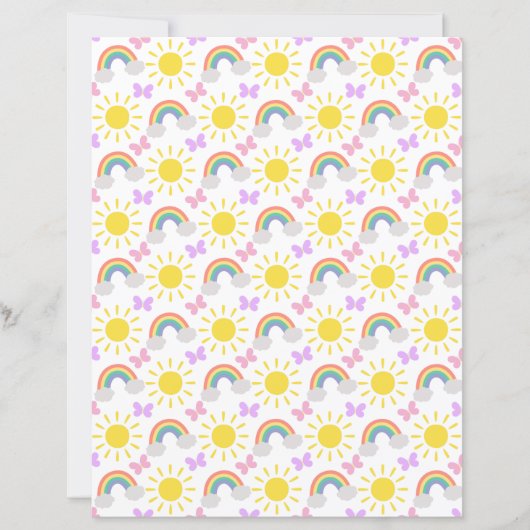  Little Sunshine & Rainbows Scrapbook Paper (正面)