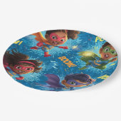 Little Superheroes Party ペーパープレート (アングル)