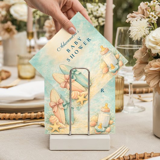 Little Surfer Baby Shower スタンダードカクテルナプキン