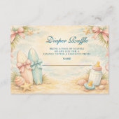 Little Surfer Baby Shower Diapper Raffle エンクロージャーカード (正面)
