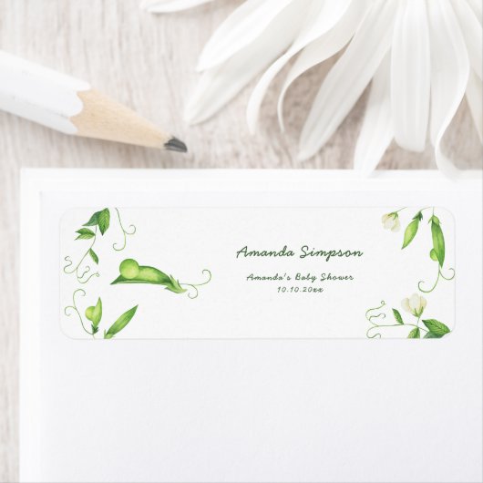 Little Sweet Pea Baby Shower Thank You ラベル (インサイチュ)