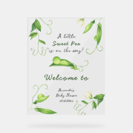 Little Sweet Pea Welcome Baby Shower アクリルサイン