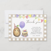 Little Sweet Potato birthday party thank you サンキューカード (正面)