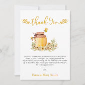 Little Sweeteはミツバチの赤ちゃんシャワーの途中にある サンキューカード (正面)