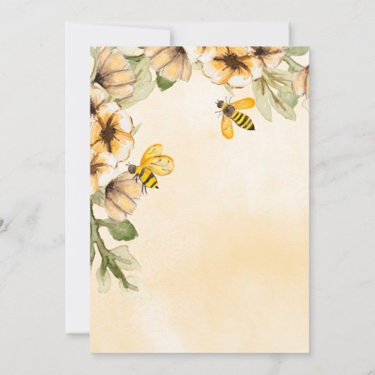 Little Sweeteはミツバチの赤ちゃんシャワーの途中にある サンキューカード (裏面)