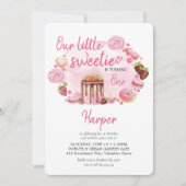 Little Sweete Donuts and Sweets Girl誕生日 招待状 (正面)