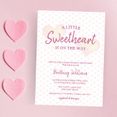 Little Sweetheartがピンクの赤ちゃんシャワーに向かっている 招待状