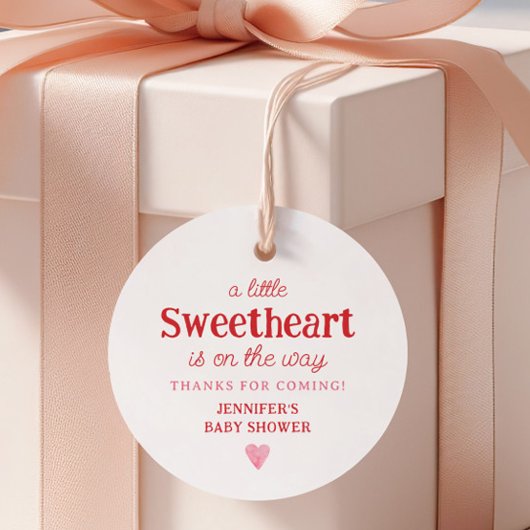 Little Sweetheartは途中の女の子の赤ちゃんシャワー フェイバータグ