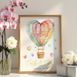 Little Sweetheartカードとギフトベビーのサイン ポスター