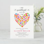 Little Sweetheartハートガールズベビーシャワーインヴィータ 招待状 (スタンド正面)