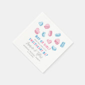 Little Sweetheartバレンタインハートジェンダー・リビール スタンダードカクテルナプキン (角)