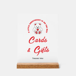 Little Sweetheartベビーシャワーカード&ギフトサイン アクリルサイン