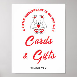 Little Sweetheartベビーシャワーカード&ギフトサイン ポスター