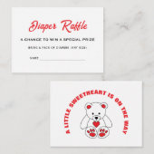 Little Sweetheart赤ちゃんシャワーおむつラッフル名 エンクロージャーカード (正面/裏面)