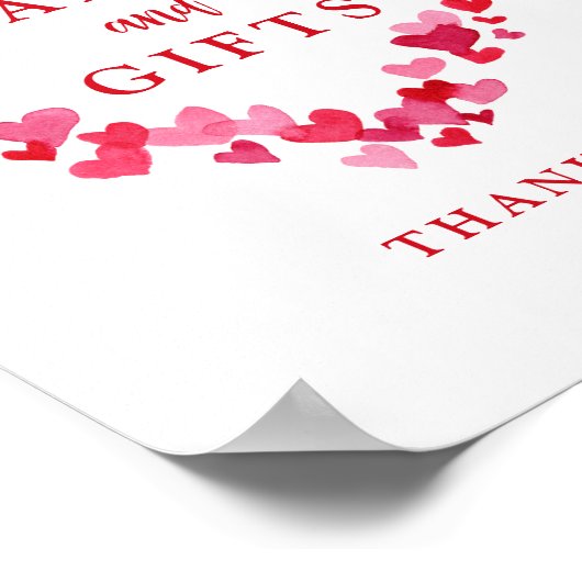 Little Sweetheart赤ちゃんシャワーカードとギフトサイン ポスター (角)