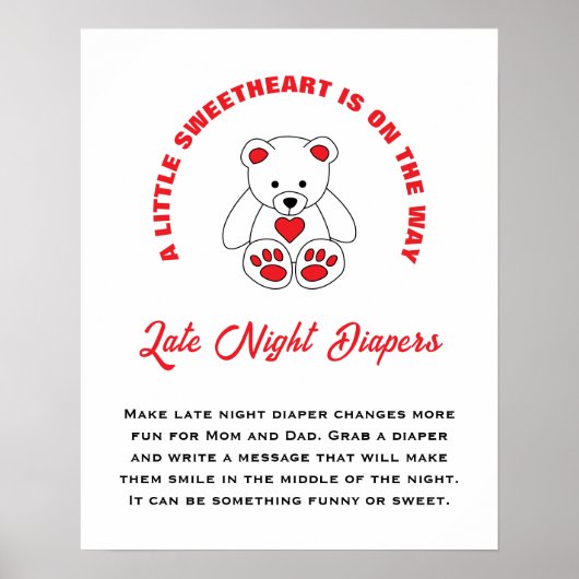Little Sweetheart赤ちゃんシャワー深夜おむつ ポスター (正面)