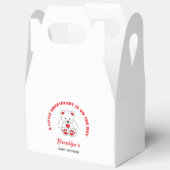 Little Sweetheart赤ちゃんシャワー赤い白テディベア フェイバーボックス (見開き)