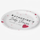 Little Sweetheart – バレンタインの赤ちゃんシャワー ペーパープレート (アングル)