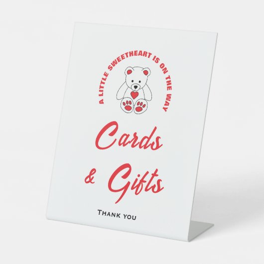 Little Sweetheart ベビーシャワー カード&ギフト サイン (正面)