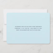 Little Sweetheart 現代の少年 誕生日おめでとう 招待状 (裏面)