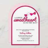 Little Sweetheart Arch Valentine's Baby Shour 招待状 (正面/裏面)