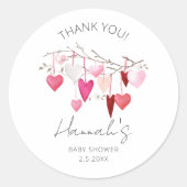 Little Sweetheart Baby Showerありがとう ラウンドシール (正面)