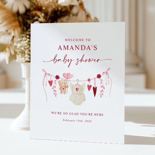 Little Sweetheart Baby Showerウェルカムサイン 台座サイン