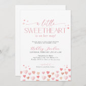 Little Sweetheart Baby Shower招待状、Baby Shower 招待状 (正面/裏面)