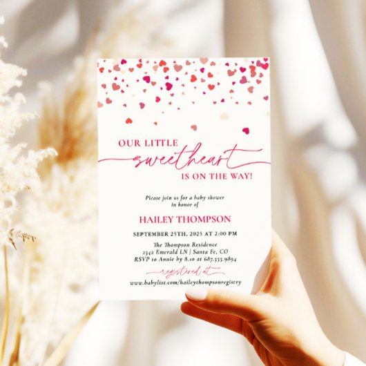 Little Sweetheart Baby Shower招待状、Baby Shower 招待状