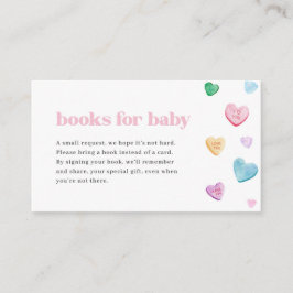 Little Sweetheart Baby Shower Books forベビー・カード 名刺