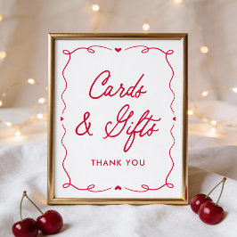 Little Sweetheart Baby Shower Cards and Gifts Sign ポスター
