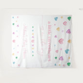 Little Sweetheart Baby Shower Conversation Hearts タペストリー (正面(横))