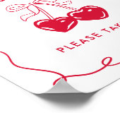 Little Sweetheart Baby Shower Favors Sign ポスター (角)