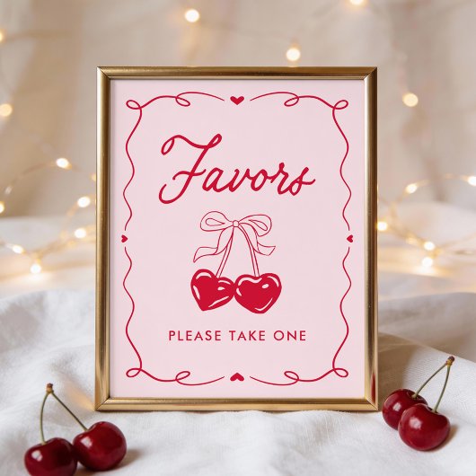 Little Sweetheart Baby Shower Favors Sign ポスター