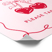 Little Sweetheart Baby Shower Favors Sign ポスター (角)