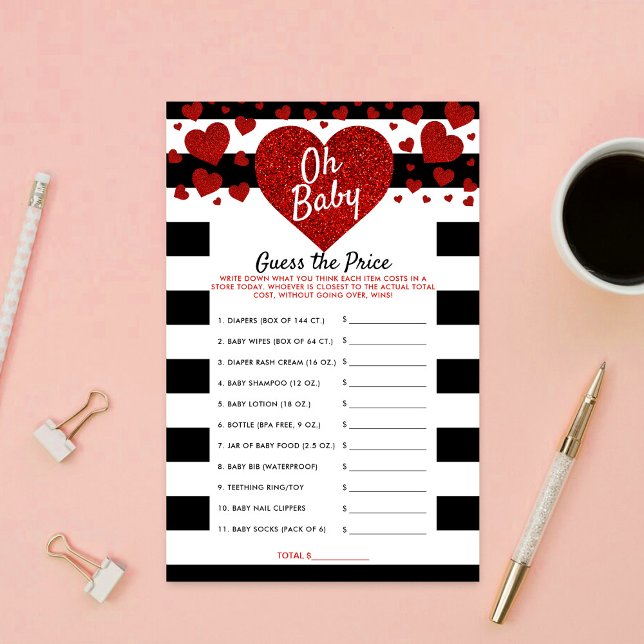 Little Sweetheart Baby Shower Guess The Price Game (クリエイターアップロード済み)