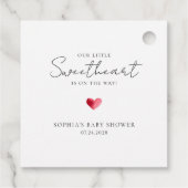 Little Sweetheart Baby Shower Minimalist フェイバータグ (裏面)