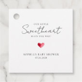 Little Sweetheart Baby Shower Minimalist フェイバータグ (正面)