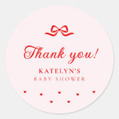 Little Sweetheart Baby Shower Stickers ラウンドシール (正面)