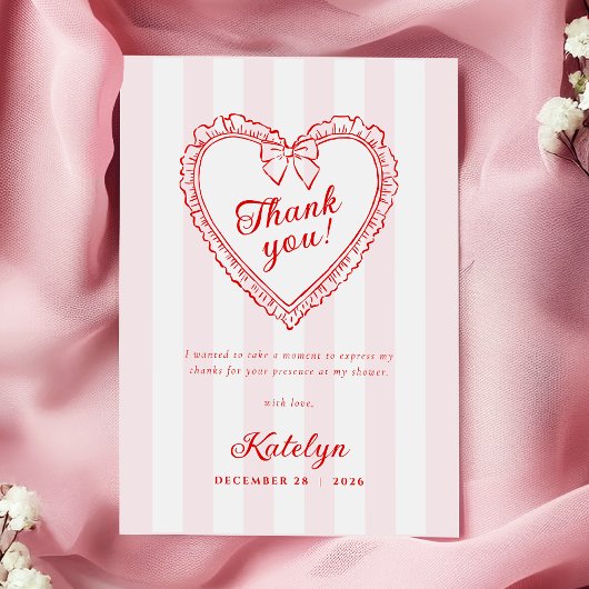 Little Sweetheart Baby Shower Thank You Card サンキューカード