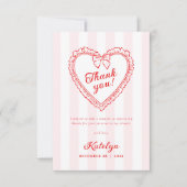 Little Sweetheart Baby Shower Thank You Card サンキューカード (正面)