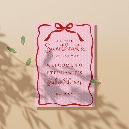 Little Sweetheart Baby Shower Welcome Poster Sign ポスター