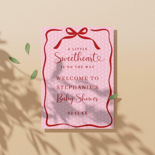 Little Sweetheart Baby Shower Welcome Poster Sign ポスター
