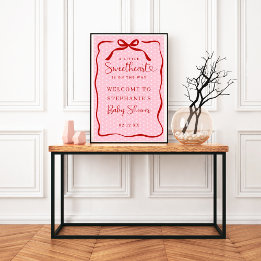 Little Sweetheart Baby Shower Welcome Poster Sign ポスター
