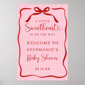 Little Sweetheart Baby Shower Welcome Poster Sign ポスター (正面)